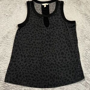 Banana Republic Tank Top Sleeveless Blouse Leopard Print Keyhole Women's‎ S